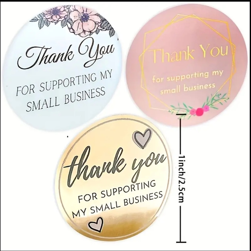 Roll of 500 Thank You Stickers, New in Package
